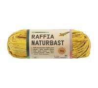 folia 9014 - Rafia naturale giallo banana, 1 mazzo da 50 g, filo di paglia naturale, ideale per fai da te, decorazioni o composizioni, bouquet e altri lavori floristici