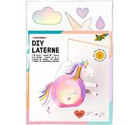 folia 94202 - Kit per lanterna SWEET RAINBOW, circa 10 x 23 x 33 cm - materiale per lanterna, può essere disegnata come unicorno o arcobaleno