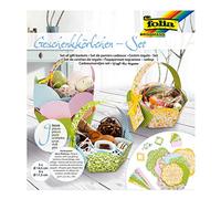 folia 975 - Set di cestini regalo - Set fai da te per 9 cestini con sistema a incastro semplice senza colla, per piccoli oggetti confezionati con amore e per la decorazione
