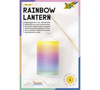 folia 996-1 - Rainbow Lantern DIY-KIT, ca. Ø 15 cm x 22 cm - Set fai da te per realizzare una lanterna dai colori dell'arcobaleno, incl. luce LED, 2 batterie e adesivo