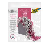 folia 99902 Curly Paper Argento, Fiocchi di carta in seta resistente all'umidità, per decorare e imballare, ideale per regali o per fai da te, colorato, taglia unica