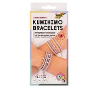 folia-alla Moda 32039-Braccialetti Kumihimo Pastell Rainbow, Kit di 16 Pezzi con Filato, Dischi per Annodare e Perline, Istruzioni Incluse, Multicolore, 32039