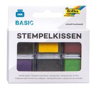 Folia Basic 30180 Ink Pad Set of 6 Assorted Colours