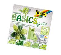 Folia Bringmann, Carta per Origami, Vari Motivi, 50 Fogli, Verde, 15X15Cm
