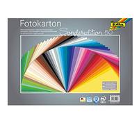 folia- Cartoncino Fotografico Mix 35 x 50 cm, 300 g/m Fogli Assortiti in 50 Colori, Base Ideale per Numerose Idee Fai da Te, Multicolore, 6135/50 99