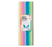 folia crespa, assortimento di 10 Diversi Colori, Ogni Rotolo Circa 50 x 200 cm, Carta Molto Elastica e Sottile, con Una Superficie Irregolare e Ruvida, Multicolore, 82392
