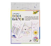 folia- Animale 2324-Cartoncino Mix Bunt Animals, 300g / m², Stampato a Colori, 17,5 x 24,5 cm, 40 Fogli, 8 Motivi-Ideale per Esercizi di Ricamo, Multicolore, Medio, 2324