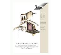 folia Schul 8354 Watercolour Pad, Rough, 150 g/m², DIN A4, 10 Sheets, 3 Glued, C