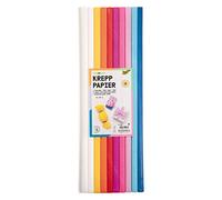 folia- Set di 10 crespa, Diversi Colori, Ogni Rotolo Misura Circa 50 x 200 cm, Carta Molto Elastica e Sottile, con Una Superficie Irregolare e Ruvida, Multicolore, 82393