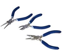 folia Set di pinze, 3 Pezzi, combinata, tronchese Laterale e Pinza Tonda, in Acciaio Inox, Lunghezza 11,4 cm, Strumento Ideale per la creazione di Gioielli, Multicolore, taglia unica