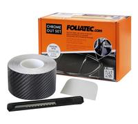 Foliatec Chrome Out Set pellicola decorativa per parti cromate dell'auto, Carbon Lucido, 15m x 5cm
