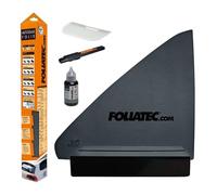 FOLIATEC Pellicola oscurante per vetri auto, BLACKNIGHT Dark, 51 x 400 cm + 76 x 152 cm, con documentazione, oscuramento al 85%
