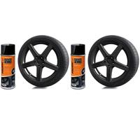 Foliatec pellicola spray per cerchi auto, vernice spray, bomboletta spray staccabile, buona copertura, Nero Lucido, 1 x 400 ml (Confezione da 2)