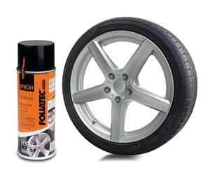 FOLIATEC pellicola spray per cerchi auto, vernice spray, bomboletta spray staccabile, buona copertura, Silver Metallic Matt, 1 x 400 ml