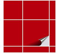 FoLIESEN - Adesivi per piastrelle 10x10 cm | Adesivi murali autoadesivi per bagno e cucina I Resistenti ai graffi e rimovibili | 80 Decalcomania per piastrelle, .:Rosso lucido
