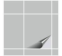 FoLIESEN - Adesivi per piastrelle 20x25 cm | Adesivi murali autoadesivi per bagno e cucina I Resistenti ai graffi e rimovibili | 4 Decalcomania per piastrelle, .:Grigio chiaro lucido