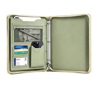 Folio A4 con cerniera, raccoglitore per scritti in pelle PU | con raccoglitore ad anelli staccabile e portablocco per scrivere, per ufficio, viaggi, scuola