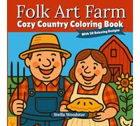 Folk Art Farm: Cozy Country Coloring Book With 50 Relaxing Designs