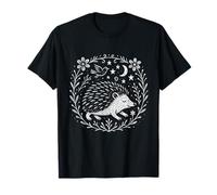 Folk Art Riccio Mistico Boho Nature Animal Design Maglietta