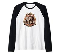 Folk Art STRECHES Halloween Felice Maglia con Maniche Raglan