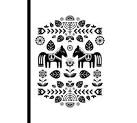 Folk Art, Traditional Embroidery Pattern Notebook - Scandinavia (Black and White)