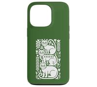 Folk Art Vibe Gatti Stile Scandinavo Boho Custodia per iPhone 13 Pro