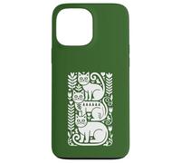 Folk Art Vibe Gatti Stile Scandinavo Boho Custodia per iPhone 13 Pro Max