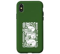 Folk Art Vibe Gatti Stile Scandinavo Boho Custodia per iPhone X/XS