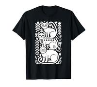 Folk Art Vibe Gatti Stile Scandinavo Boho Maglietta