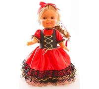 Folk Artesanía Collezione Bambola Lara 32 cm Abito regionale Piconera Goyesca Cádiz Cadice Madrid. Prodotto in Spagna
