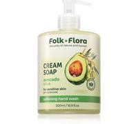 Folk & Flora Avocado & Olive sapone liquido per pelli sensibili 500 ml