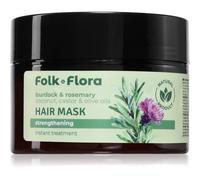 Folk & Flora Burdock & Rosemary maschera per capelli rinforzante in profondità 200 ml