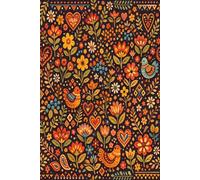 Folk Garden Notebook (6x9): Charming Lined Journal with Birds, Blossoms & Decorative Folk Art Patterns
