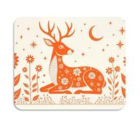 Folk Orange Deer - Scolapiatti con tappetino, lavabile, assorbente, in terra diatomacea, essenziale per la casa, 60 x 50 cm