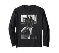 Folk Rock Singer Neil Young Ritratto di AJ Barratt Maglia a Manica