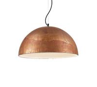 Sospensione Rustica-Country Folk Metallo Corten Ruggine 1 Luce E27 D50Cm