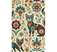 Folk Whiskers Daily Planner: A 60-Page Undated Journal with Artistic Cat Motifs for Notes, Goals, and Reflection