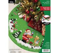 FolkArt, North Pole This Way, Bucilla Felt Applique 109,2 cm, Kit base albero perfetto per arti e mestieri fai da te, 89744E