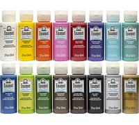 FolkArt, PROMOGLS16 - Set di colori acrilici con finitura lucida, per principianti e artisti, formula atossica, perfetto per pittura su vetro e ceramica, flaconi da 59 ml, set da 16 pezzi