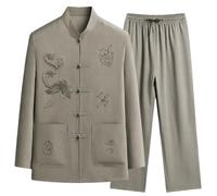 FOLKFOLD Completo etnico da uomo ricamato a maniche lunghe, EN8, L