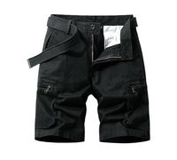 FOLKFOLD Pantaloncini cargo da uomo, leggeri, traspiranti, vestibilità ampia, abbigliamento da lavoro estivo multitasche, 2865 1 Nero, 48
