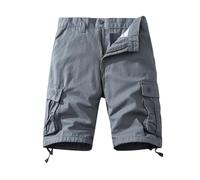 FOLKFOLD Pantaloncini cargo da uomo multi-tasche, vestibilità ampia, abbigliamento da lavoro estivo leggero all'aperto, 002 Grigio Chiaro, 58
