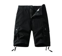 FOLKFOLD Pantaloncini cargo da uomo multi-tasche, vestibilità ampia, abbigliamento da lavoro estivo leggero all'aperto, 002 Nero, 58