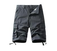 FOLKFOLD Pantaloncini cargo da uomo multi-tasche, vestibilità ampia, abbigliamento da lavoro estivo leggero all'aperto, 002 Grigio Scuro, 60