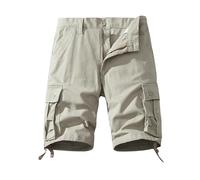 FOLKFOLD Pantaloncini cargo da uomo multi-tasche, vestibilità ampia, abbigliamento da lavoro estivo leggero all'aperto, 002 Beige, 48