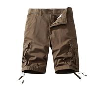 FOLKFOLD Pantaloncini cargo da uomo multi-tasche, vestibilità ampia, abbigliamento da lavoro estivo leggero all'aperto, 002 marrone., 52