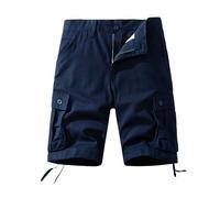 FOLKFOLD Pantaloncini cargo da uomo multi-tasche, vestibilità ampia, abbigliamento da lavoro estivo leggero all'aperto, 002 Blu Navy, 52