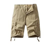 FOLKFOLD Pantaloncini cargo da uomo multi-tasche, vestibilità ampia, abbigliamento da lavoro estivo leggero all'aperto, 002 Cachi, 46