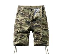 FOLKFOLD Pantaloncini cargo mimetici leggeri e traspiranti da uomo, abbigliamento estivo da lavoro all'aperto abbigliamento casual, 3219 Cachi, M