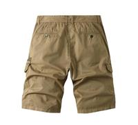 FOLKFOLD Pantaloncini da spiaggia da uomo estivi multi-tasche allentati alla moda casual di media lunghezza, cachi, 50